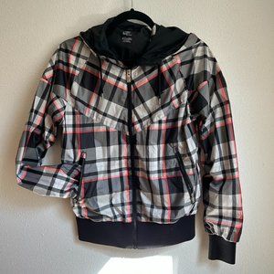 Nike Windbreaker Women's Size Medium Full Zip Jacket RN#56323 Plaid